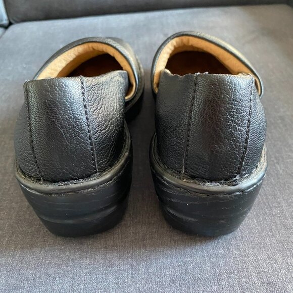 BASS-SHEENA BLACK LEATHER WOMEN SLIP ON WEDGE NURSING SHOES - Picture 6 of 9